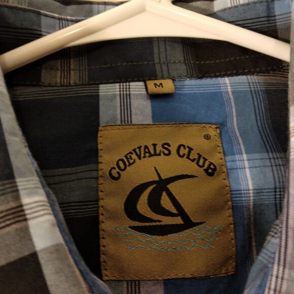 Coevals Club pearl snap shirt mens M Medium blue plaid western short sleeve - Picture 6 of 8